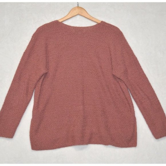 Knox Rose chunky sweater size XXL mauve blush pink cozy textured v-neck - Picture 3 of 4